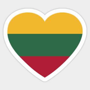 I Love Lithuania // Heart-Shaped Lithuanian Flag Sticker